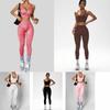 Womens Seamless Yoga Set High-Waist Leggings Sports Bra With Padding Lightweight Stretch Fitness Wear