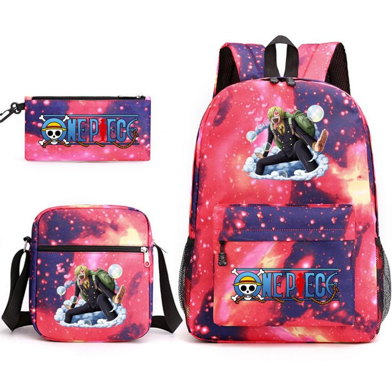 One Piece Anime Backpack Kids School Use Large Capacity Oxford Fabric Dual Shoulder Bag With Padded Straps