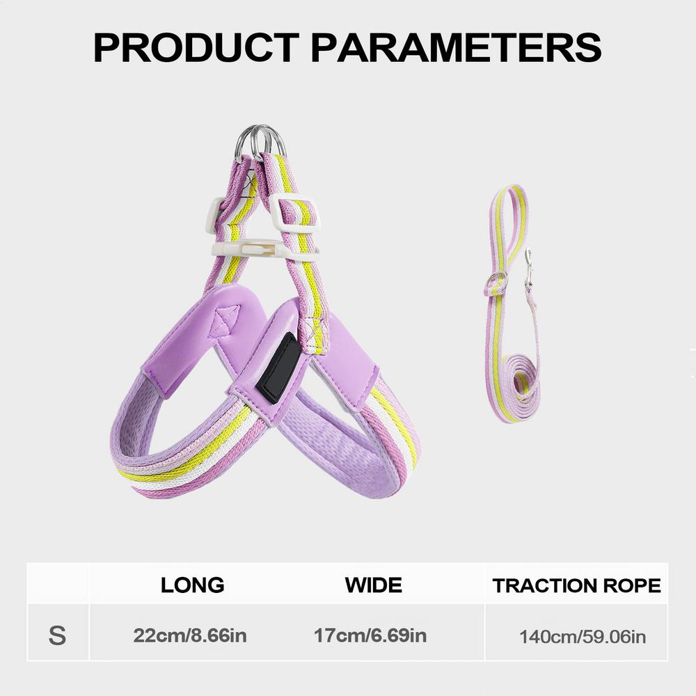 

Dog Harness And Strap Adjustable Dog Vest Harness Strap Animals Ergonomic Fit Safety Tool With Bag For Training Urban Walking фиолетовый