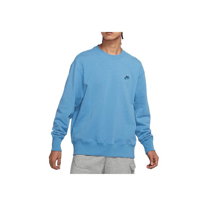 Nike Sportswear Logo Pullover Crewneck Sweatshirt Men Tops Blue DA0022-469