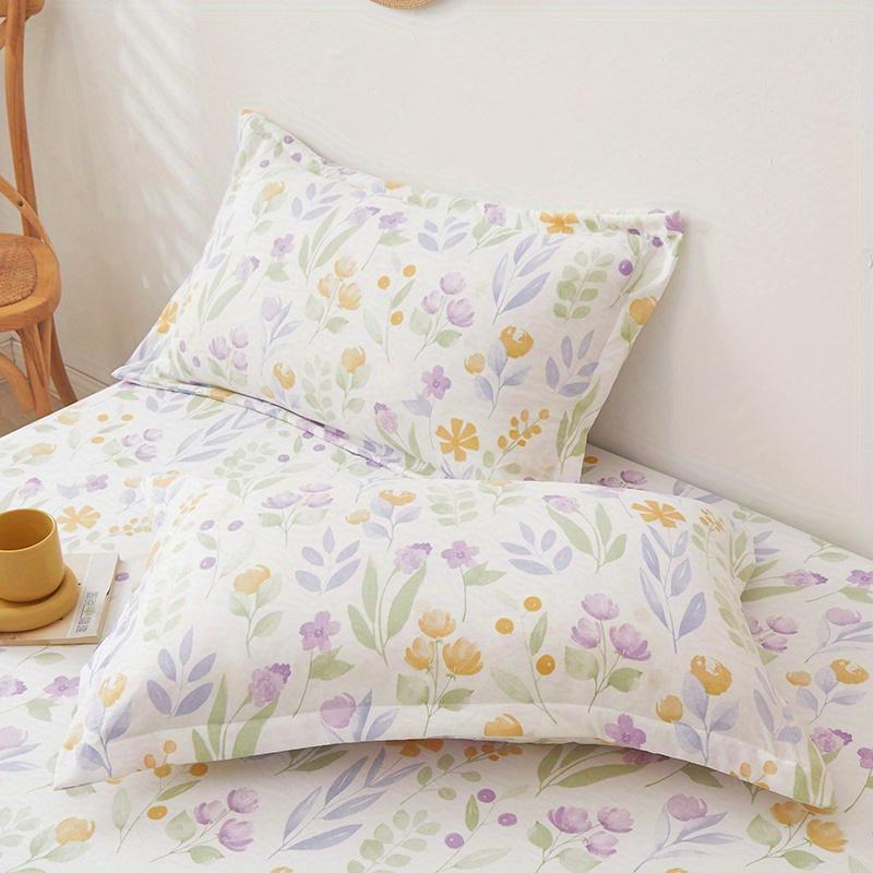 Soft Skin-friendly Cotton Blend Pillowcase Couple Home Sleeping Bed Pillow Cover 48x74cm Without Pillow Core