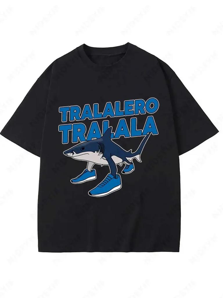 Tralalero Tralala Funny Shark Meme T-shirt Gifts Women's Fashion Gothic Vintage T-shirts Casual T Shirt