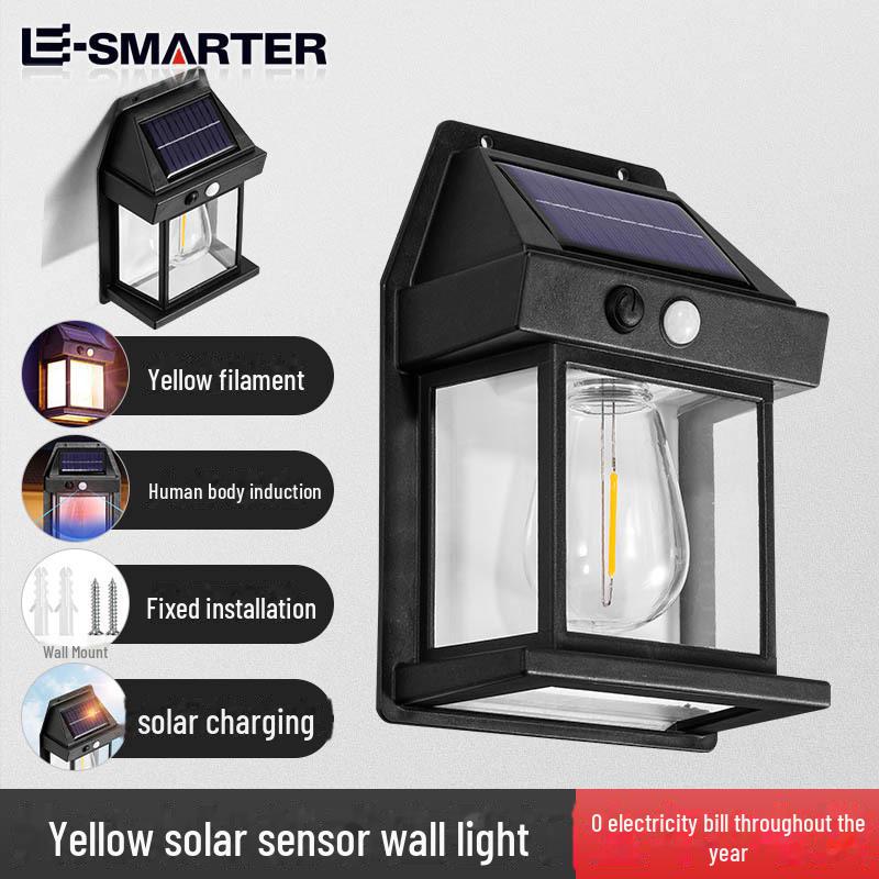 Zweireihige Solar-LED-Straßenleuchte für den Außenbereich mit Bewegungsmelder