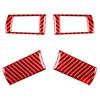 Red Carbon Fiber Steering Wheel Button Cover Trim For Dodge Challenger 2008-2010