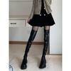 Show Legs Thin and Thin Sugar Cube Over the Knee Boots 2025 Autumn and Winter Thick-soled Square Head American Small Super Long Boots Women