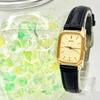 SEIKO Gold Rectangular Watch 904968 with New Strap [Excellent Condition/New Battery] Ladies' 7321-6270