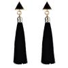1pair Bohemian Women Ethnic Hanging Rope Tassel Earrings