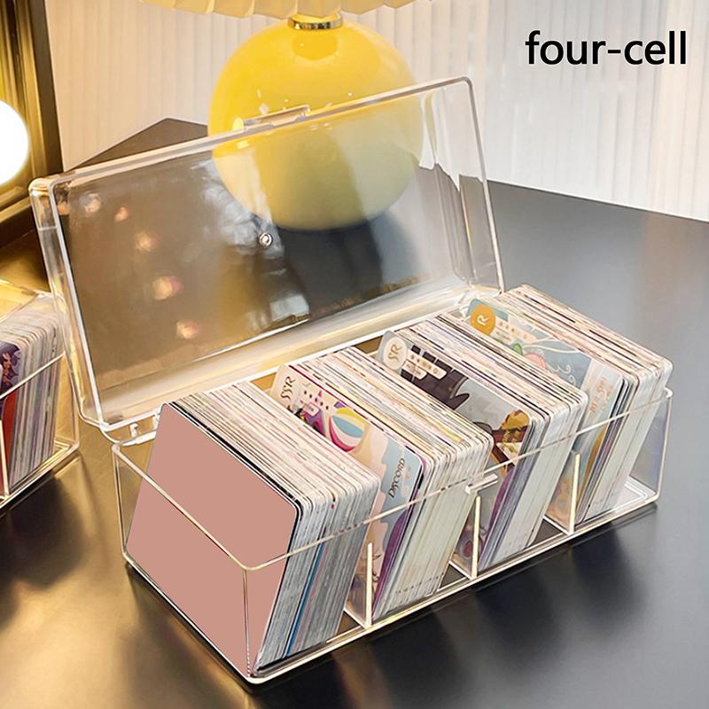 Kpop Pocard Storage Box Transparent Po Card Organizer Compartment Flip Box Card Case Protector Container