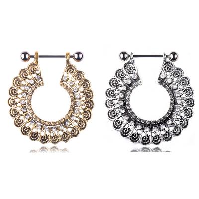 New Nipple Ring Persian Wind Retro Hollow Carved Rhinestone Milk Ring