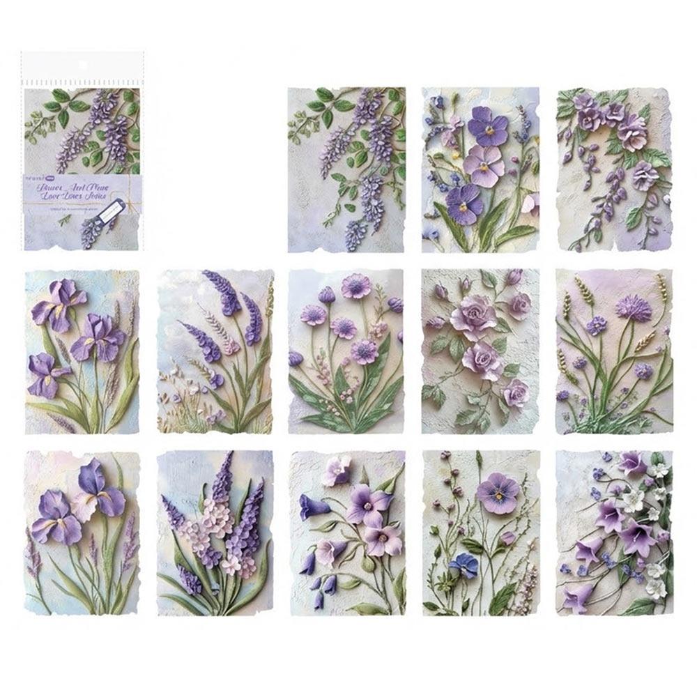 23PCS Multicolor Vintage Reliefs Paper Floral Relief DIY Texture Paper Paper Accessories Scrapbooking Decorative Paper Ita Bag