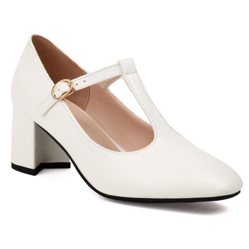 

Классические туфли-лодочки Мэри Джейн Роскошные Золотые Серебряные Женские на каблуке 2024 Новые с Т-образным ремешком Весенние туфли Свадебные Туфли для вечеринки Танцевальные туфли 43 белый