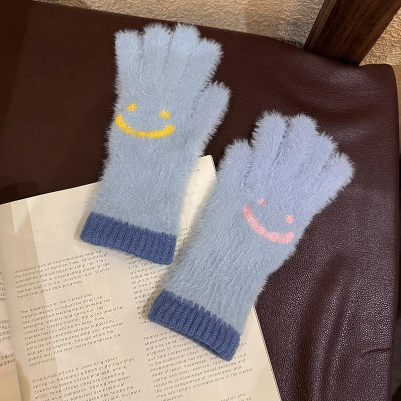 

Winter Fuzzy Touchscreen Gloves For Women With Insulated Warmth For Cycling And Outdoor Activities Blue