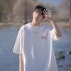 Teenager Summer Casual Loose Letter Printed Oversize Short Sleeve O Neck Men Pullover Cotton T Shirt Top