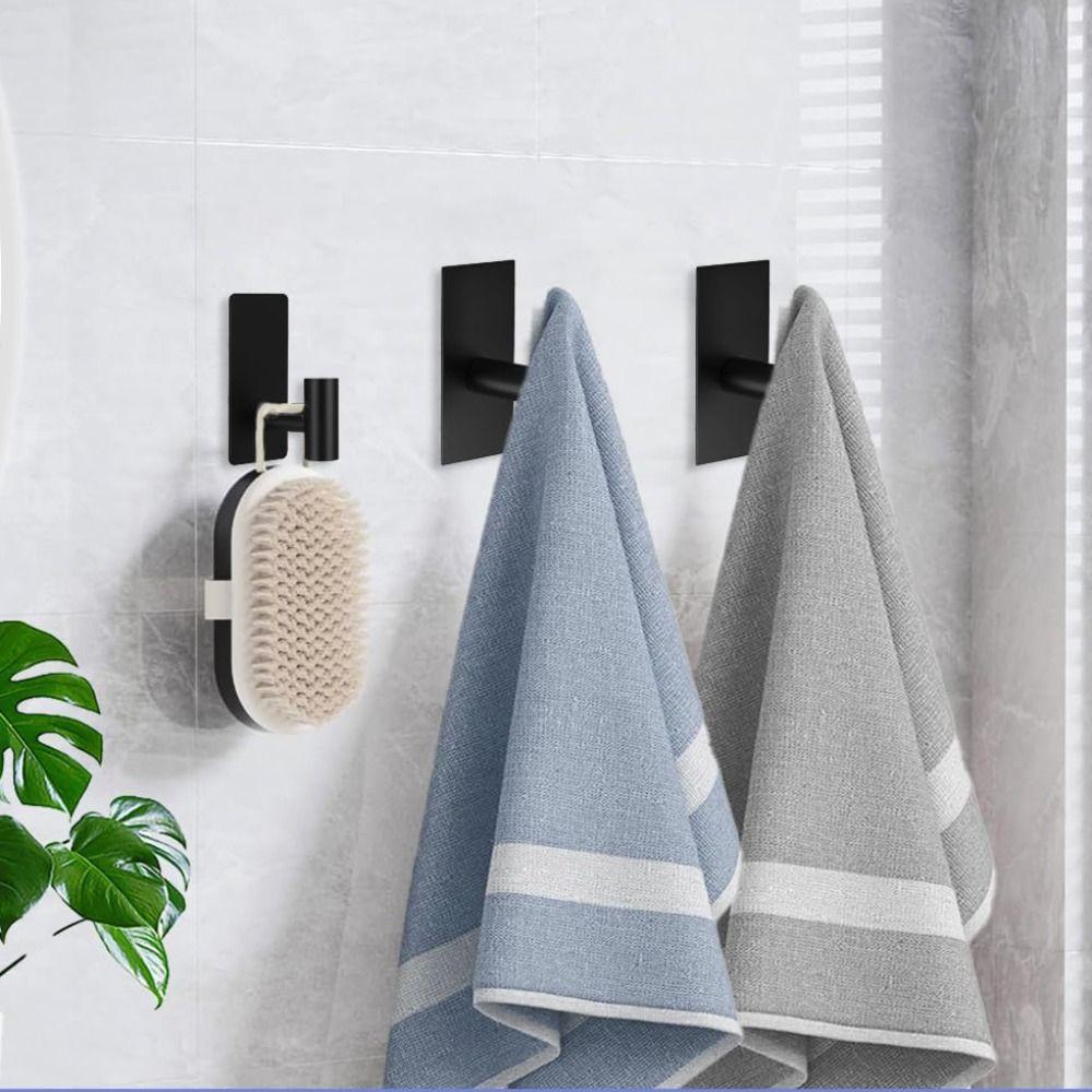Wall-Mounted Towel Hooks Self-Adhesive Closet Stick Robe Sticky Holder Shower