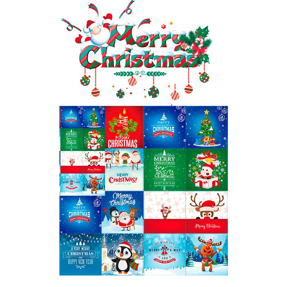 8pcs DIY Diamond Painting Greeting Card Set Xmas Designs Rhinestone Diamond Art Mosaic Postcards Congratulations Cards & Gifts China Mainland