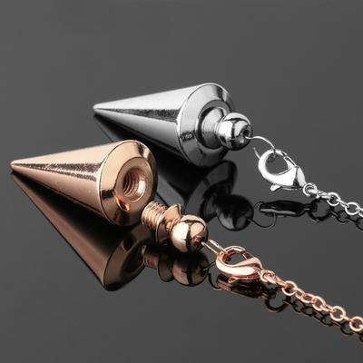 New Cone Metal Pendulum for Wicca Antique Copper Gold-color Spiritual Pendulo Radiestesia Healing Pendule Jewelry