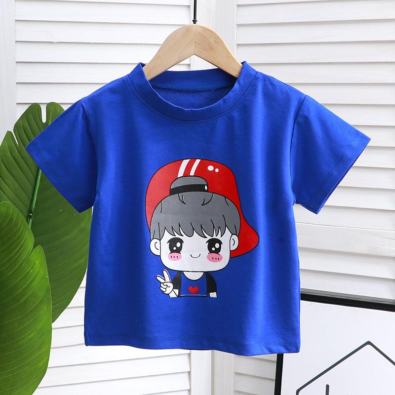 The new iceberg cotton children's short-sleeved T-shirt for boys and girls summer baby half-sleeved trend exploded the street