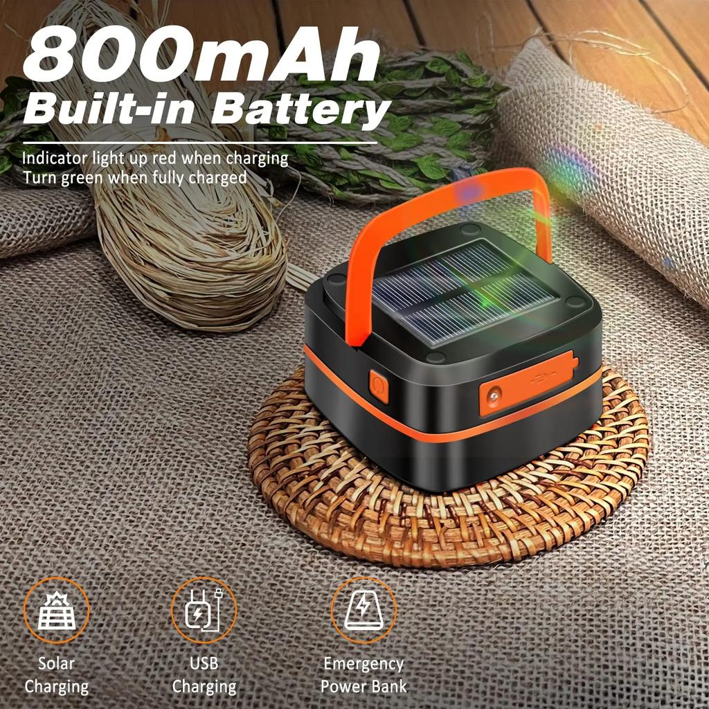 Portable Solar-Powered Camping Lantern,Multi- Lighting Modes,Power Bank,Hook,Outdoor,Camping,Fishing,BBQ,Reading,Emergency Light