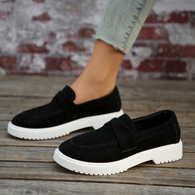 2025 Classic Hot Sale Flat Female New Style Thick-soled Casual and Comfortable Loafers Leather Fashion Shoes Suede Walking