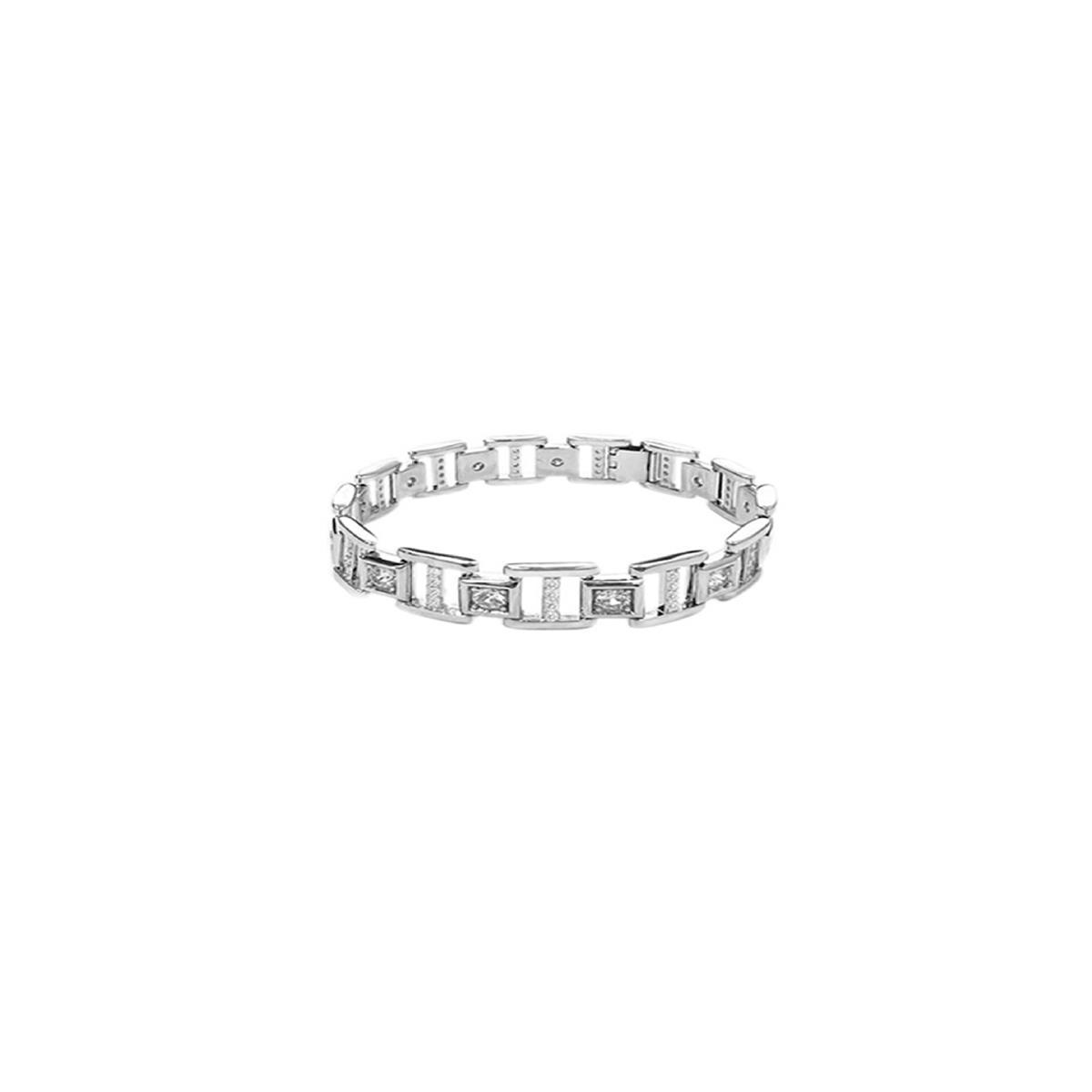 Wang Jiaer s same bracelet is good, zircon full of diamonds inlaid with trendy brands, stacked and worn, hip-hop rap niche design