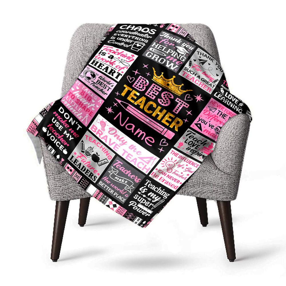 Best Teacher Home Customize Your Name Blankets Soft Cozy Lightweight Allseason Multipurpose Blanket For Picnics Sofas Offices Beds Living Rooms