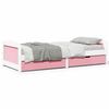 VidaXL Day Bed and 2 Drawers Without Mattress IRUN White Pink 90x200 Cm 3314679