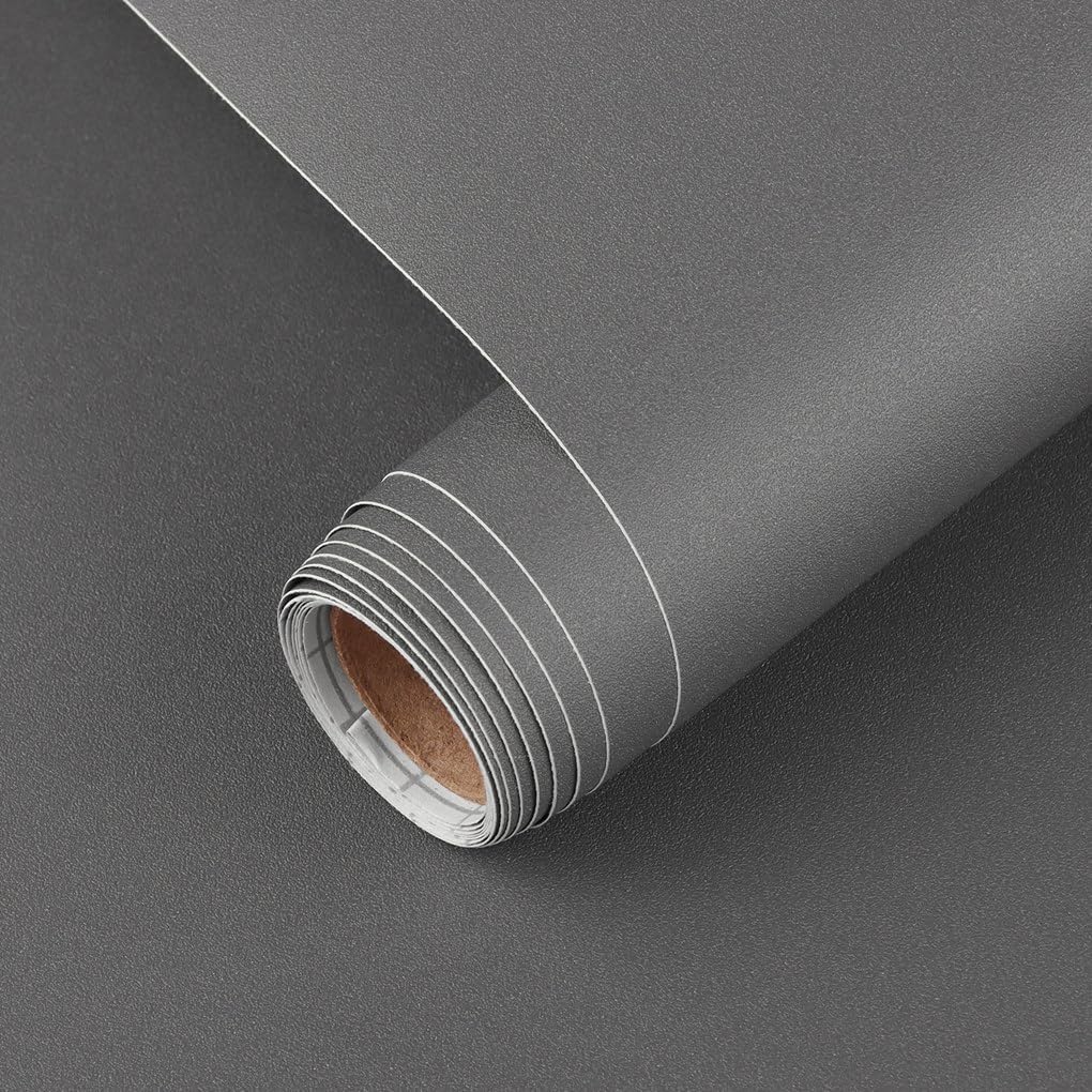 Matte Black Self-Adhesive and Removable Vinyl Wallpaper Waterproof  Contact Paper for Cabinets Countertops Wall Covering