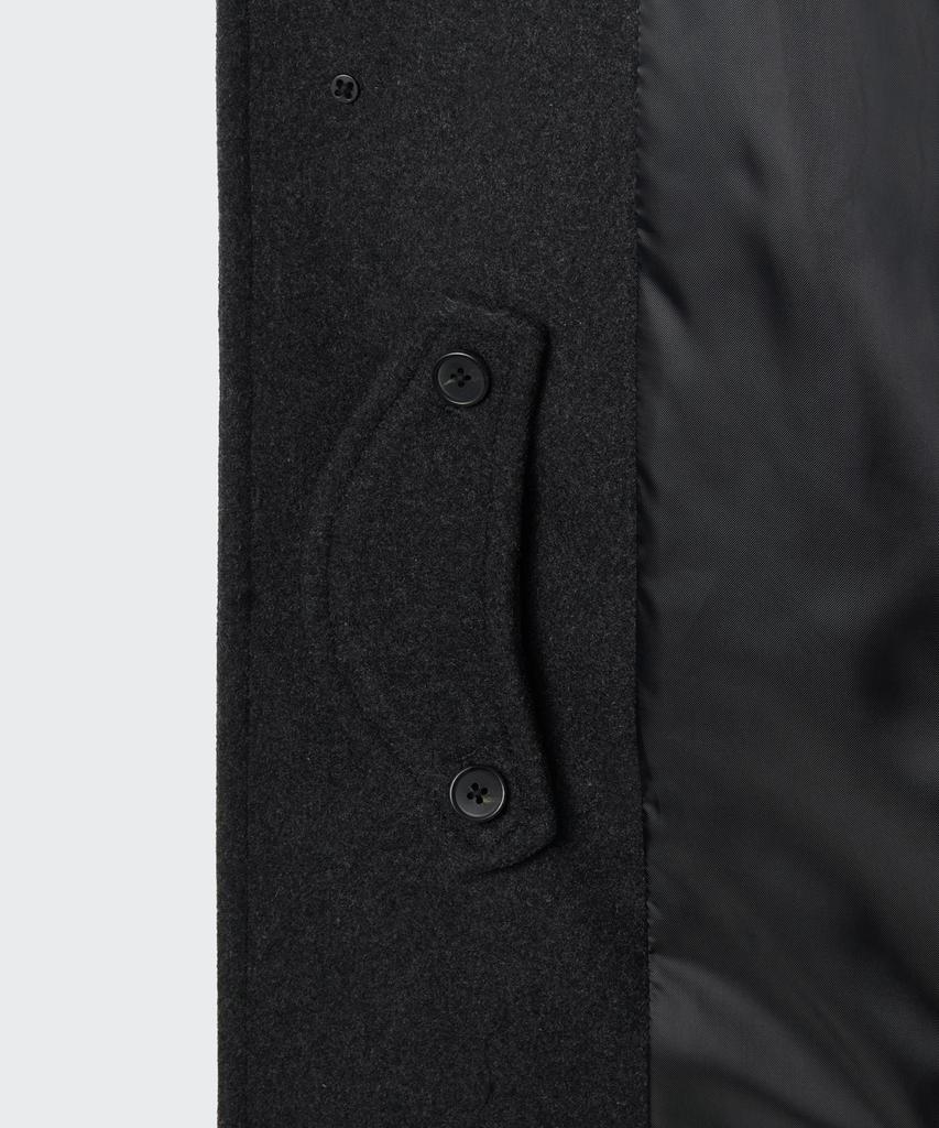 Musinsa Standard Wool Blend Oversized Muff Pocket Half Balmacaan Coat [Charcoal Grey]