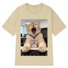Lustiges Bürokatzen-Meme T-Shirt Herren Damen Mode Lässiges T-Shirt Kurzärmelig Locker Freizeit Baumwoll-T-Shirts Streetwear