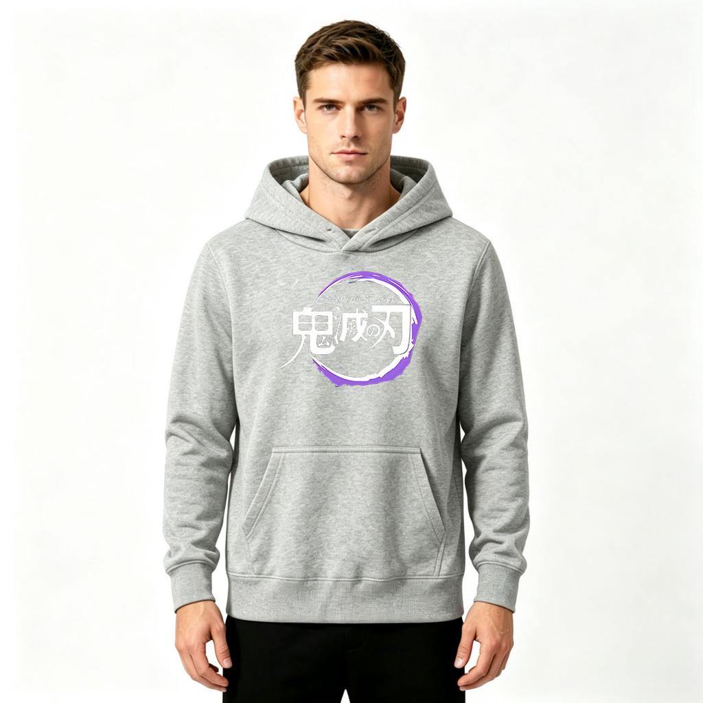 Men's Casual Pullover Hoodie, Anime Character Print Long Sleeve Hooded Sweatshirt for Daily Wear