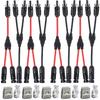 4 Pairs Solar Connector Y Branch Parallel Adapter Cable Wire Plug 2 To 1 Male Female Connectors (M/FF, F/MM) for Solar Panel with PV Cable Clips