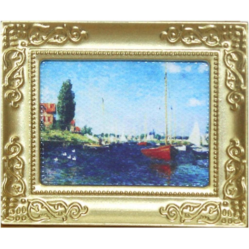 Pictură în miniatură 1/12 Accesorii pentru decorarea casei de păpuși, ramă foto în miniatură antică Poză clasică de perete de mână Decorare perete pentru casă de păpuși Pictură artistică