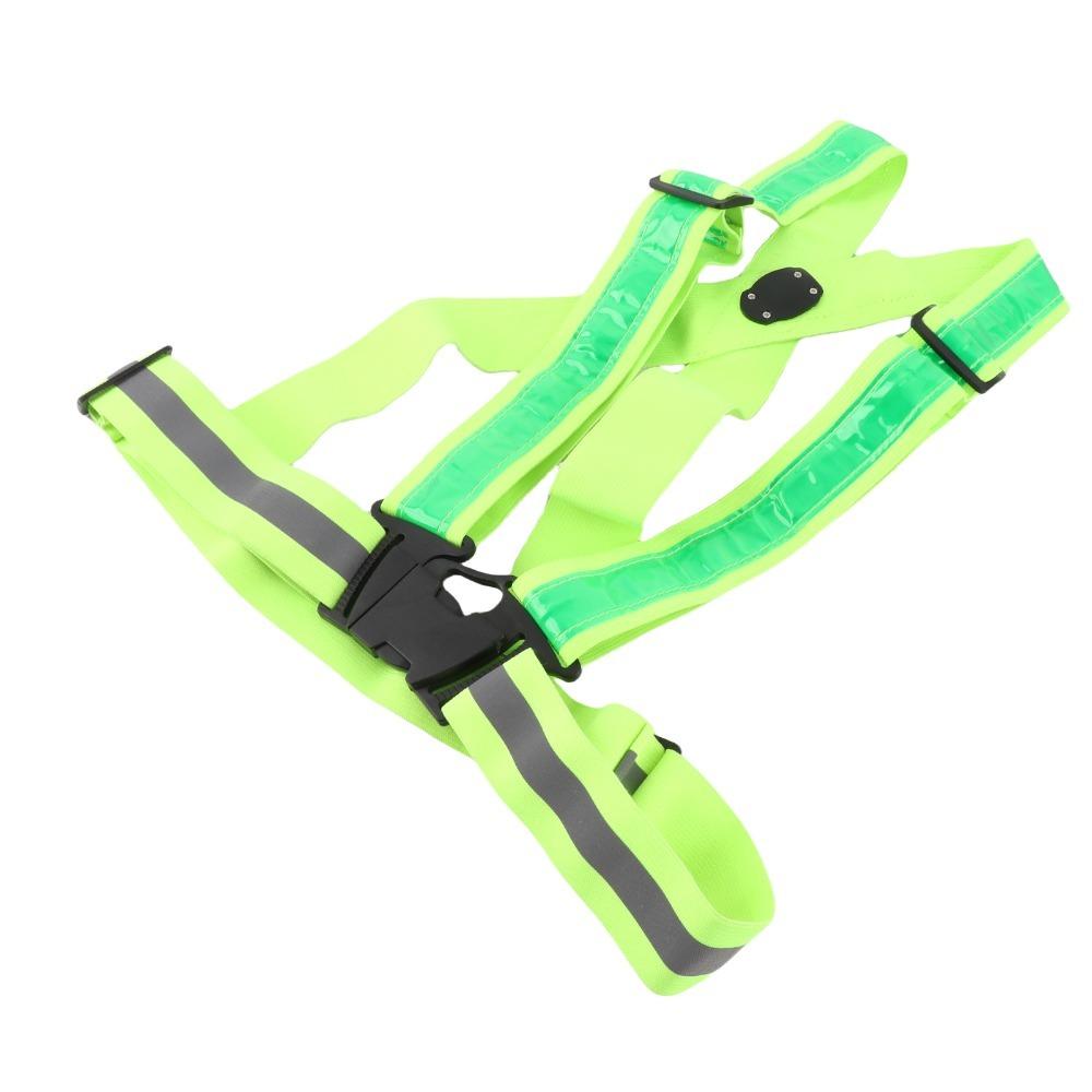 Gilet de Sécurité LED Lumière Verte USB Rechargeable Gilet d'Avertissement pour Vélo Équipement de Cyclisme