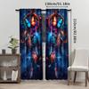 2pcs Boho Dreamcatcher Curtains - Colorful Butterfly & Cosmic Design   Rod Pocket Window Treatment for Bedroom   Living Room   Kitc