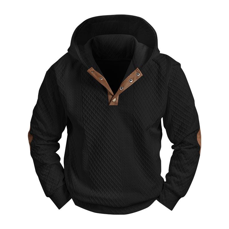 2026 Lente Heren Trendy Jacquard Gebreide Casual Hoodie