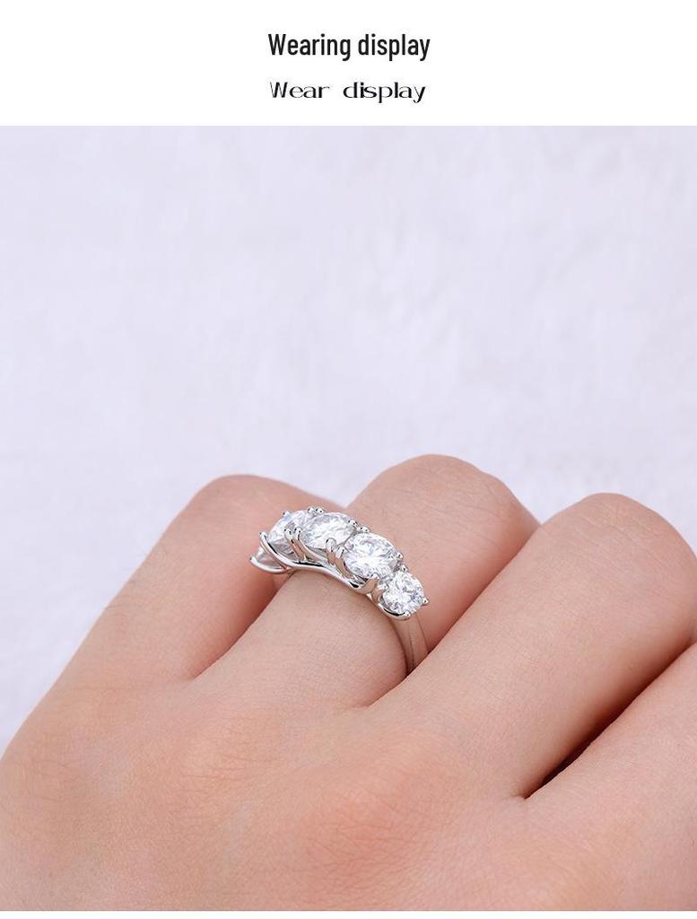 Anillo de Moissanita Color D para Mujer: Elegante Plata de Ley 925, Diseño Versátil de Alta Gama