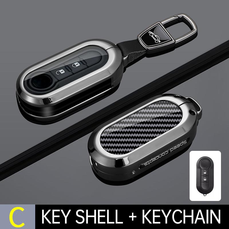 Zinc Alloy Car Key Case 3 Buttons Remote Control Protect Cover For Fiat 500 500C 500L 500X Bravo Ducato Fiorino Panda Stilo
