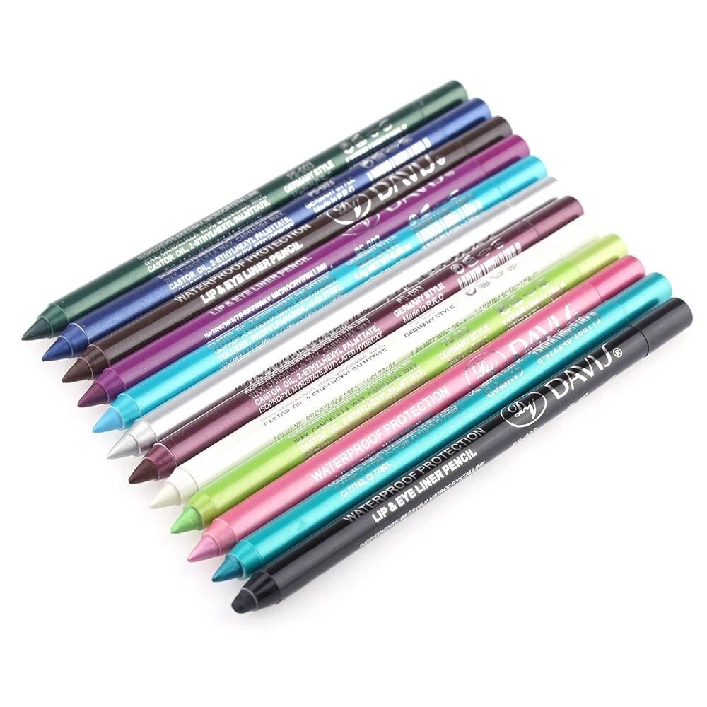 Maquillage des yeux couleur maquillage cosmétique cadeau 14 couleurs crayon liner longue tenue pigment coloré imperméable bleu noir blanc stylo maquillage cosmétiques, 01-05-24