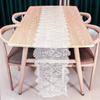 1 Pcs White Lace Table Runner 14 x 120 Inch Vintage Rustic Table Runner for Wedding Bridal Shower Baby Shower Party Decorations Embroidered Boho Lace