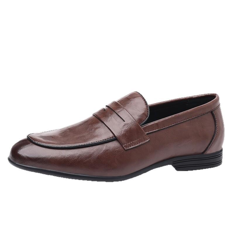 Spring and Summer Breathable Men's Shoes One Pedal Men's 2025 New Shoes Soft-faced Soft-soled Leather Shoes