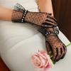White Mesh Breathable Fairy Pearl Gloves For Women Wedding Dress Accessories Studio Po Gloves Birthday Pography Props