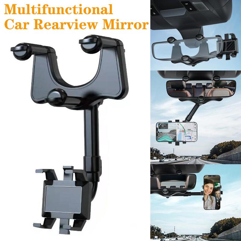360 ° rearview mirror car phone holder and GPS holder swivel universal adjustable telescopic car phone holder car