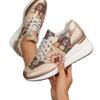 Women's Wide Width Low Top Sneakers, Breathable Wedge Sole Casual Shoes, European Style Durable Flats for Women