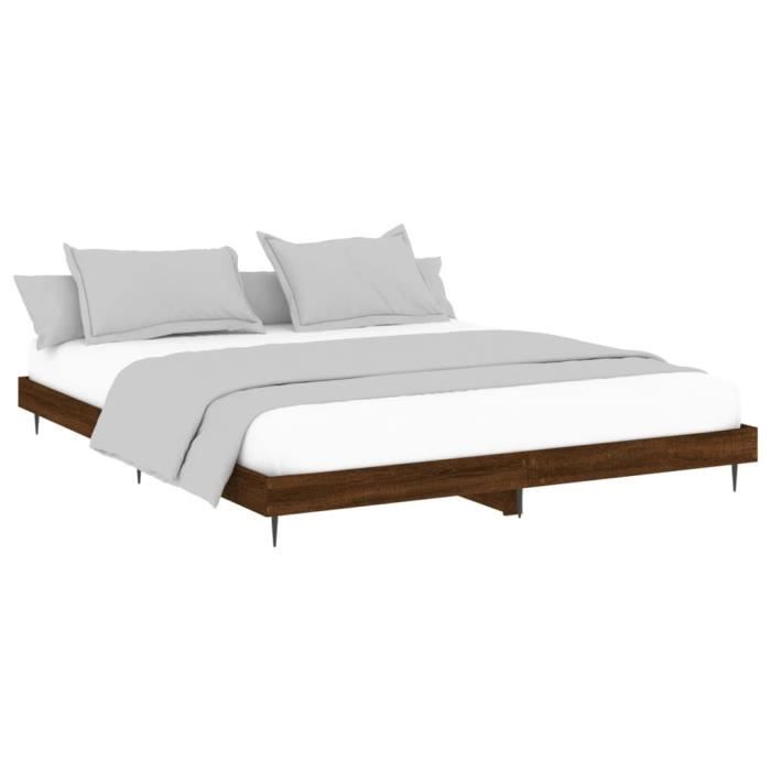 VidaXL Cadre de lit chêne marron 120x200 cm bois d'ingénierie 832260