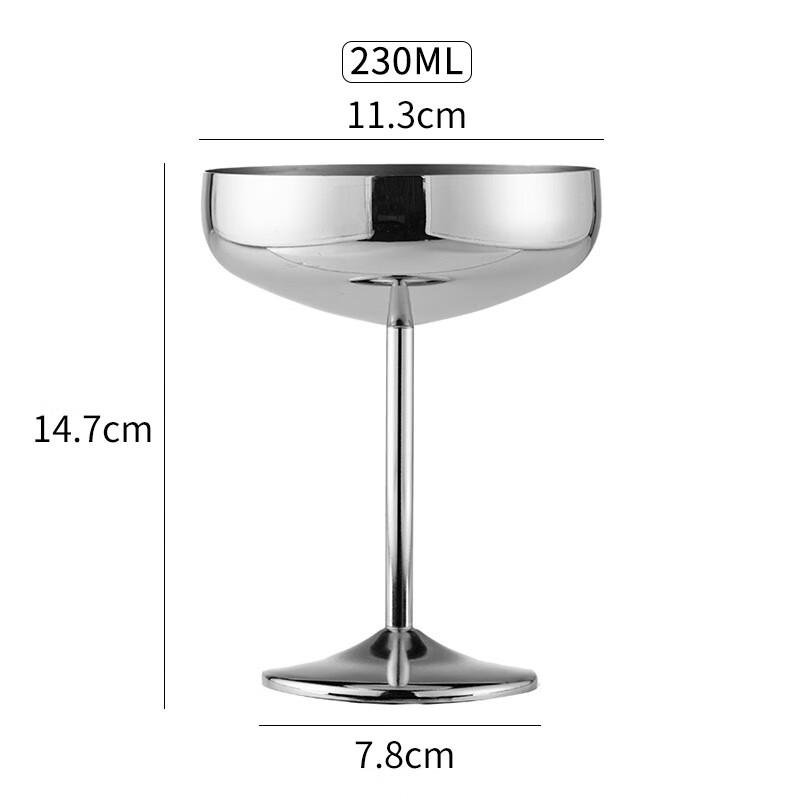 Stainless Steel Coupe Cocktail Glass