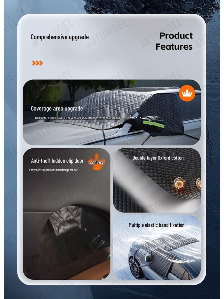 Extra Große Doppelseitige Oxford Schneedecke: Frostschutzmittel, Frostschutz für Autoscheibe - Winterfest.