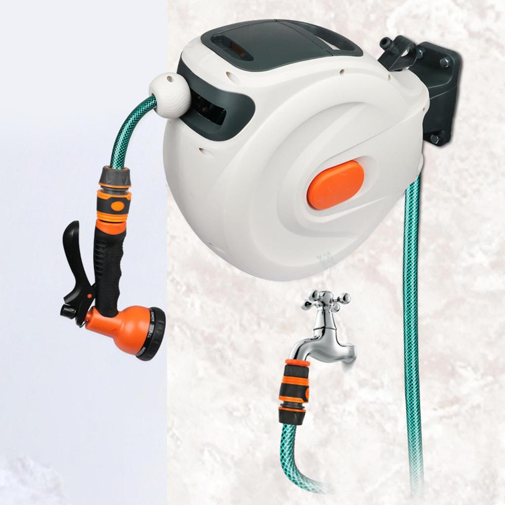 Hose Reel, 7 Pattern Tail, Slow Rewind System, Auto to Water