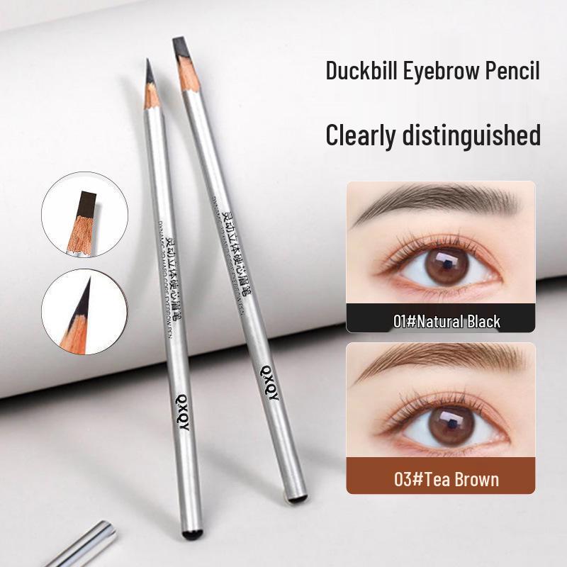 QXQY 3D Eyebrow Pencil with Sharpener: Defines and Shapes Natural, Long-Lasting Brows.