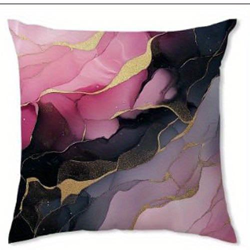 Home Decor Pink  Gold Abstract Pattern Throw Pillow Covers Pattern Cushion Cover Suitable for Sofa Bedroom Car Pillow Cover