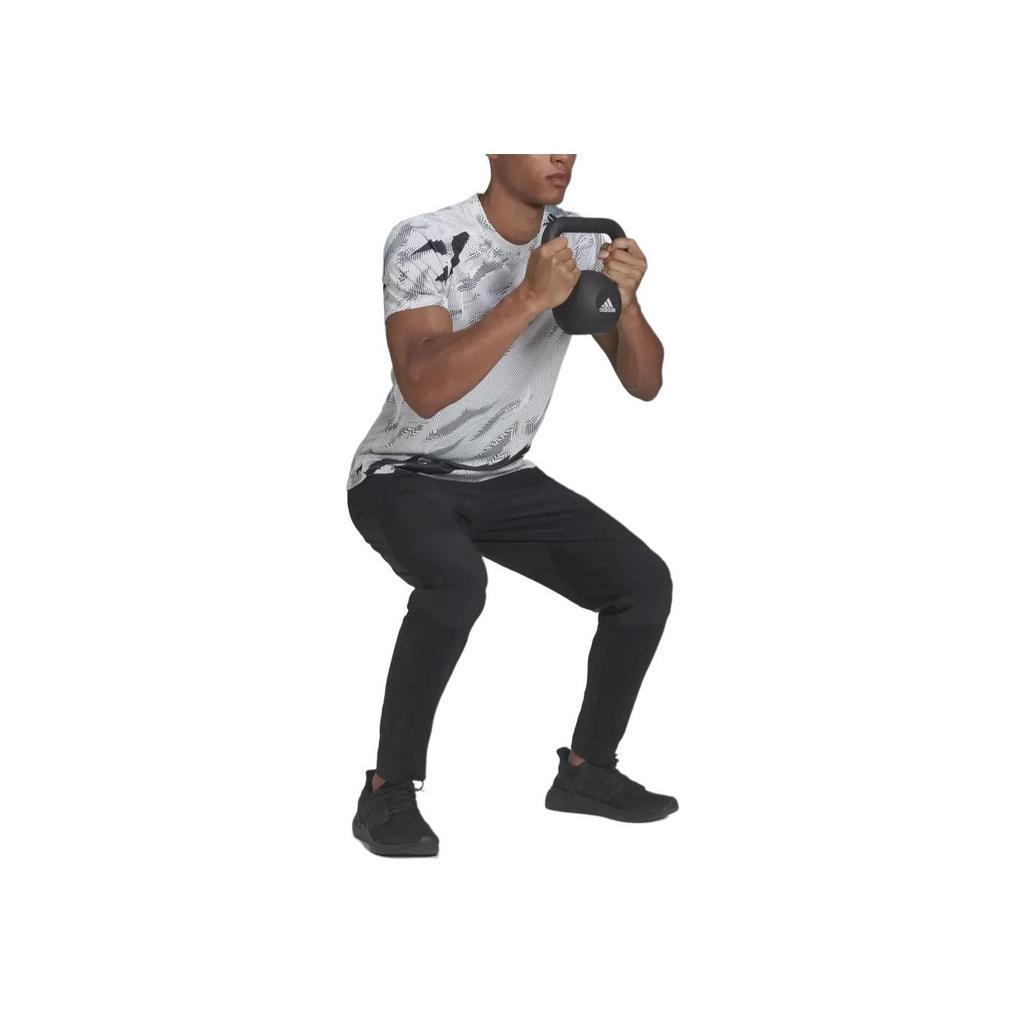 Adidas Pure Color Logo Printed Elastic Waist Cuffed Sport Pants Men Sport Pants Black HA6365